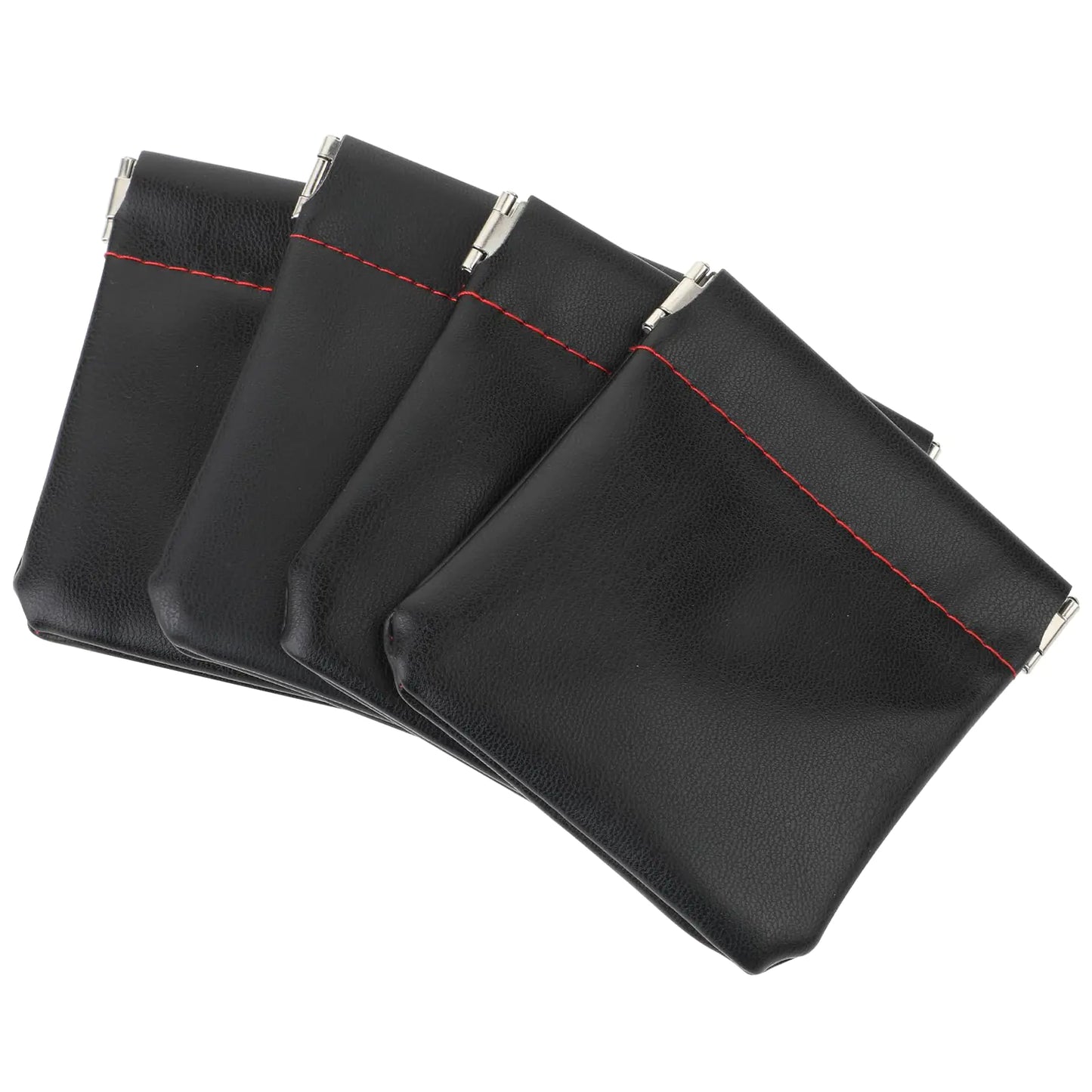 Molain 4Pcs PU Leather Earphone Pouch Headphone Storage Bag Closure Soft Elastic Snap Spring Pouch for Carrying or Storing Headphones
