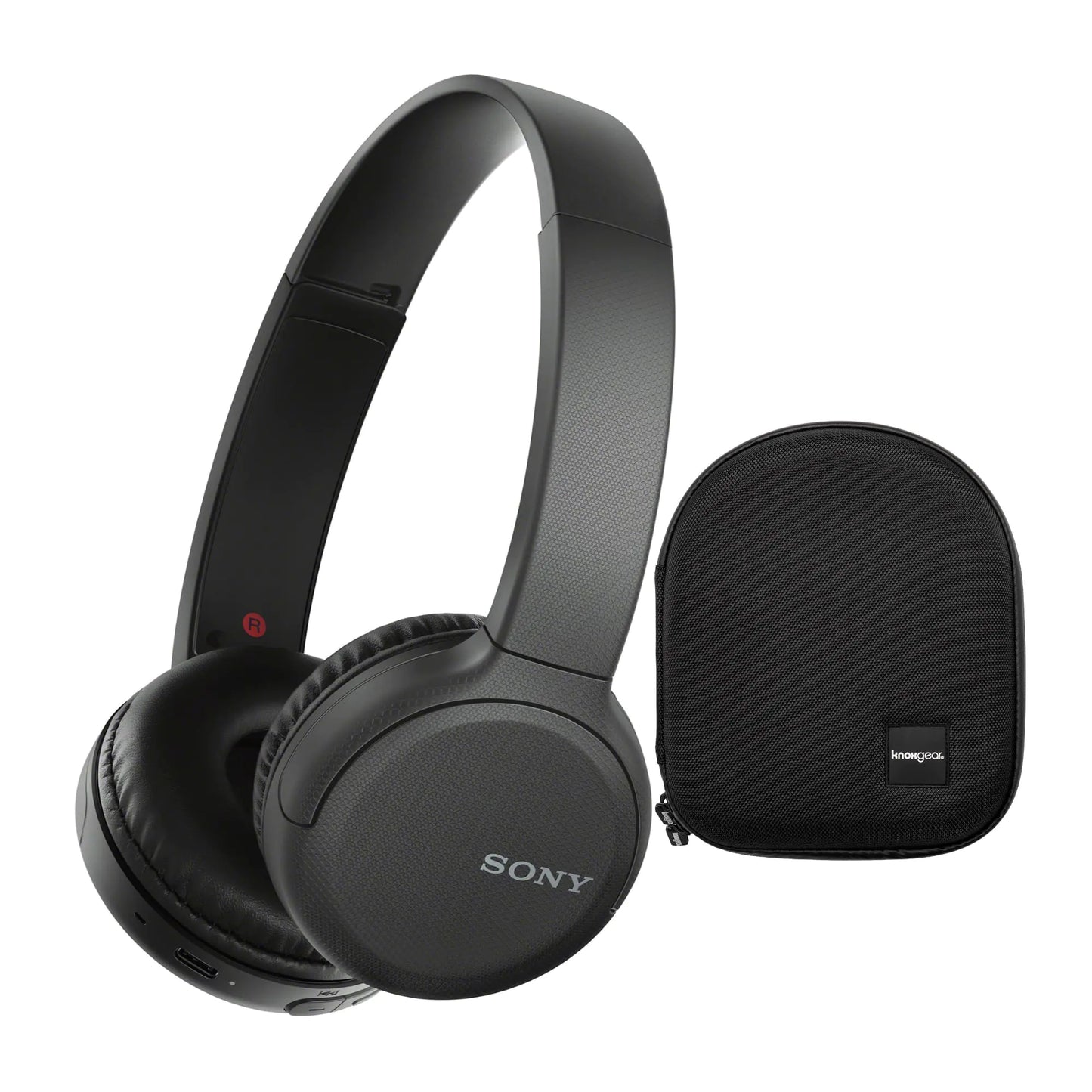 Sony WH-CH510 Stamina Wireless On-Ear Bluetooth Headphones (Black) Bundle with Protective Headphone Case (2 Items)