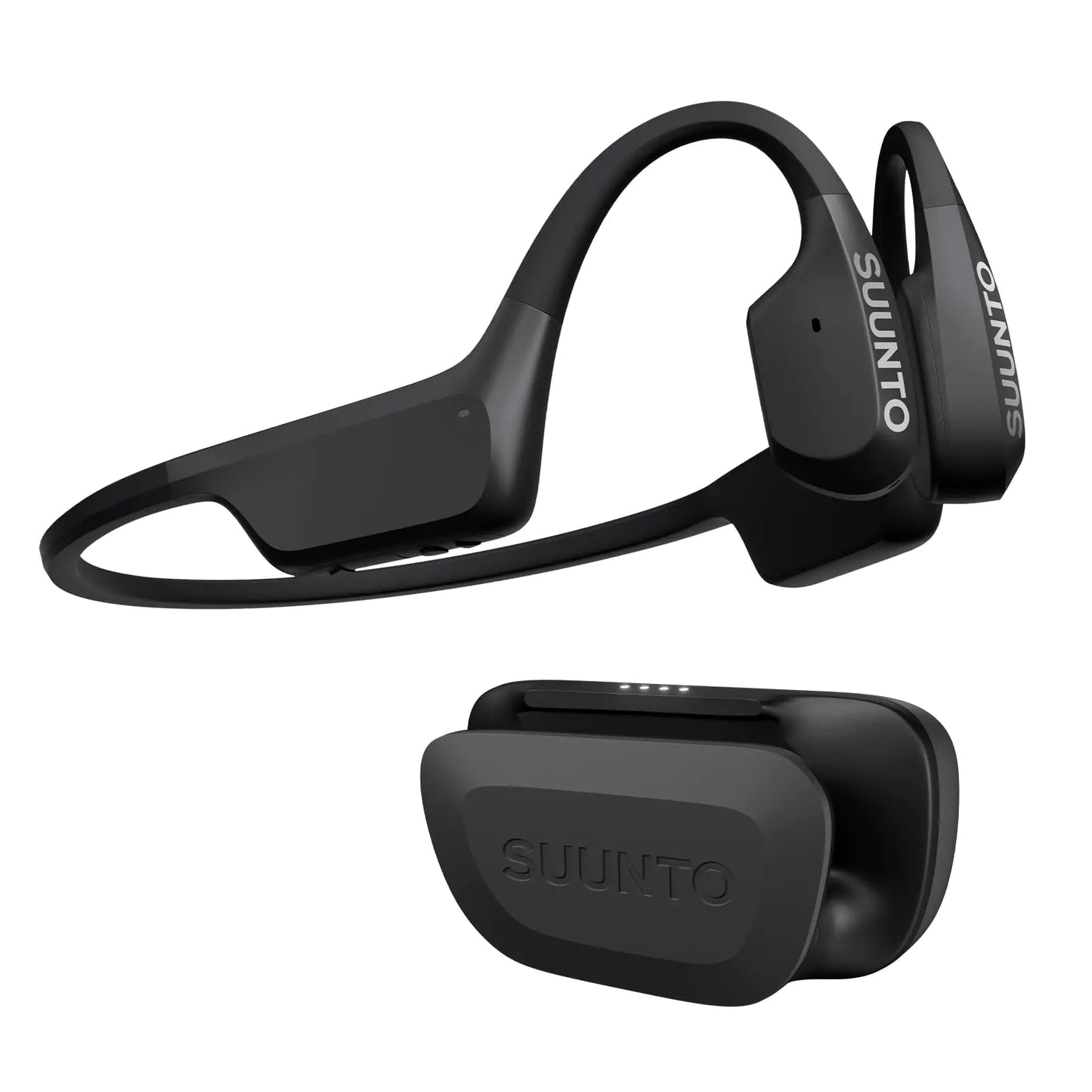 SUUNTO Aqua Open-Ear Swimming Bone Conduction Headphone Bluetooth Sports Headphone 32GB MP3 Player & Head Movement Control Noise Cancelled Dual-Mic IP68 Waterproof 30H Playtime w/Powerbank Black