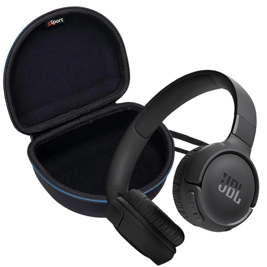 JBL Tune 520BT Wireless On Ear Bluetooth Headphone Bundle with gSport EVA Case (Black)