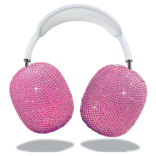 Glitter Case for Airpods Max Pink Bling Rhinestone Encrusted Apple Headphone Cover DesignSparkling Cute Airpod pro max Ear Covers Protective Accessories